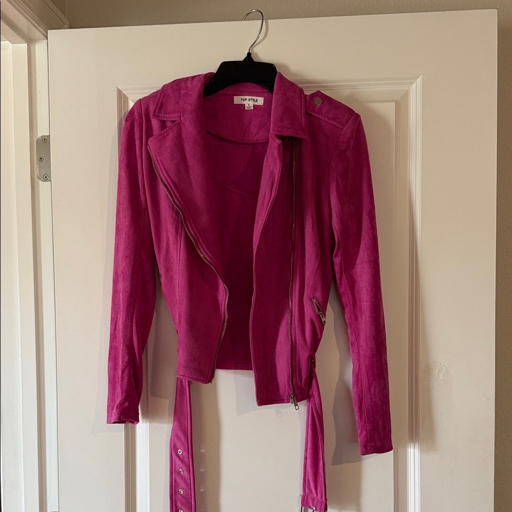 Fuchsia Leather Jacket